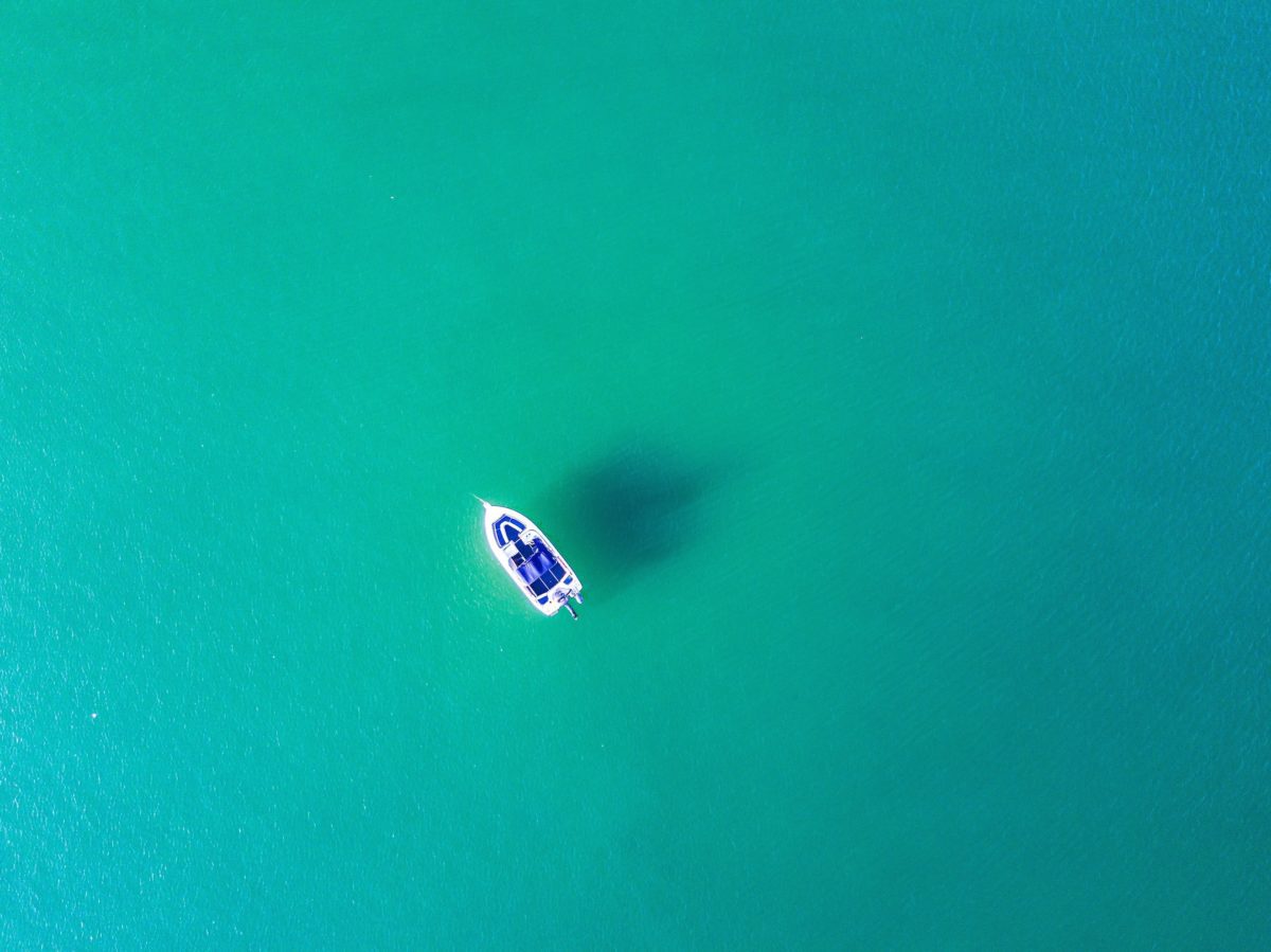 Boat in the middle of the ocean