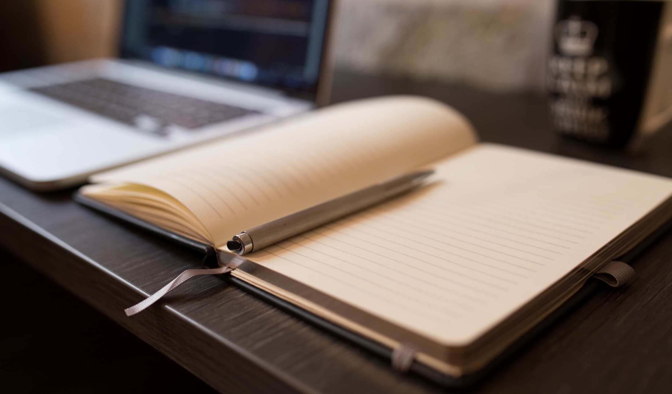 open notebook blank page