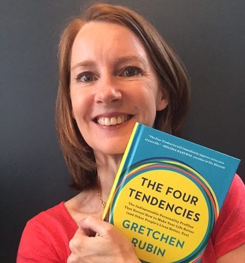 Gretchen holding The Four Tendencies book