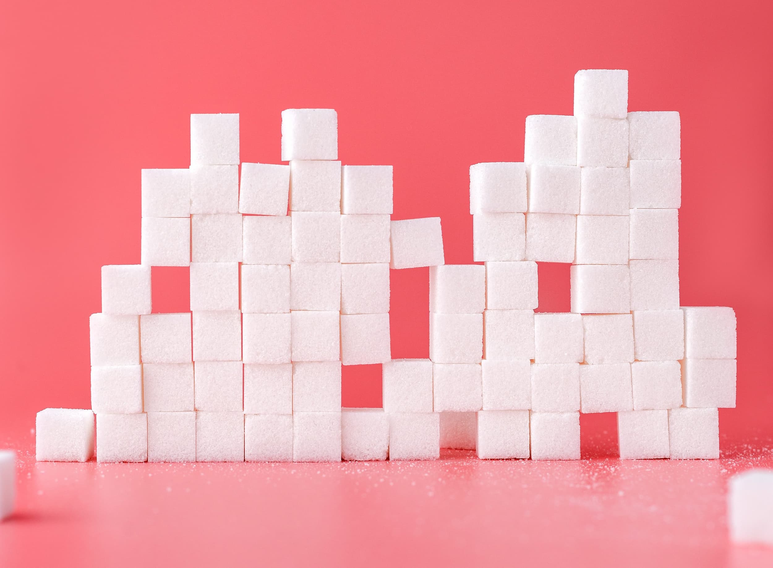 Stacked sugar cubes