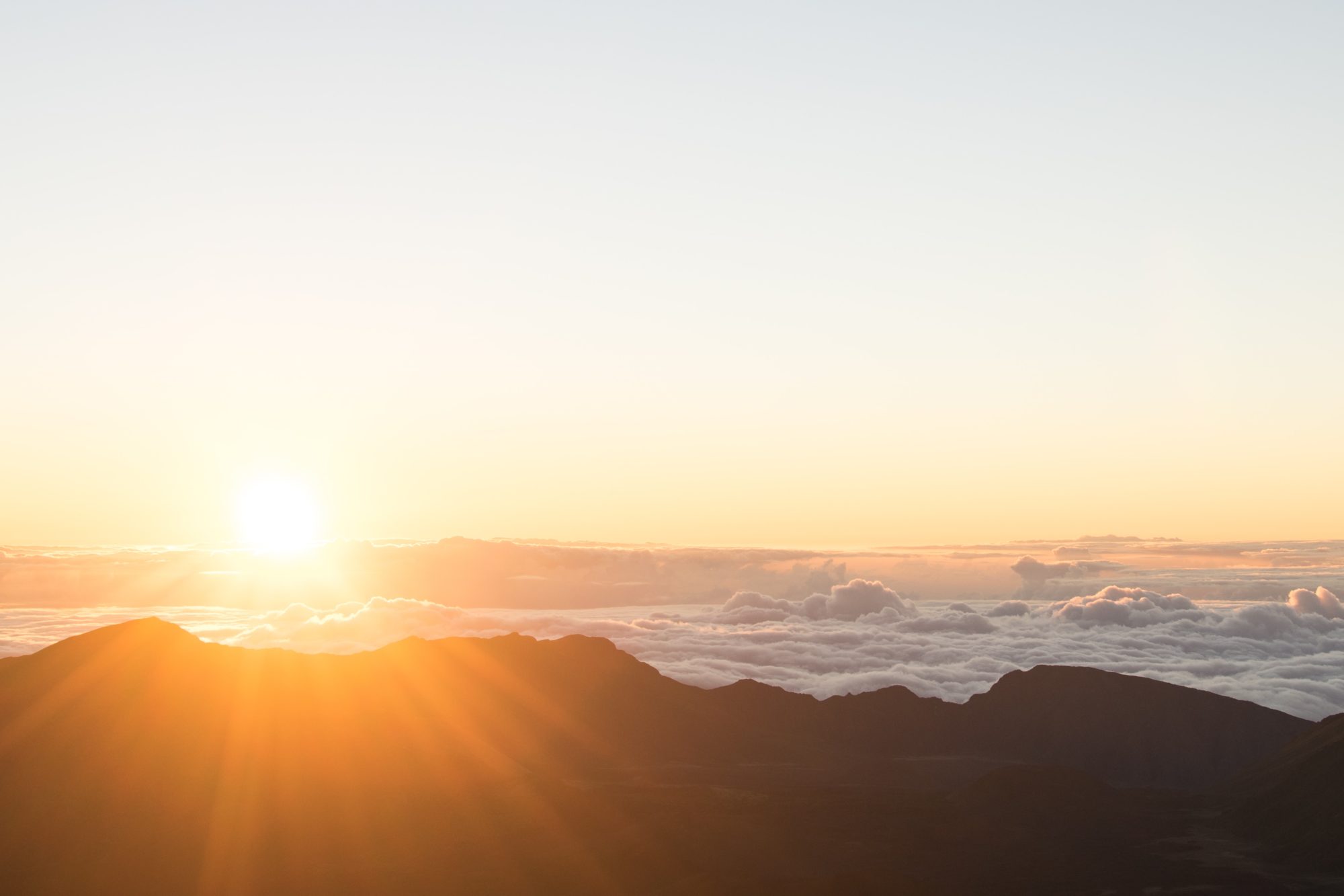 Sunset over mountains and cloouds