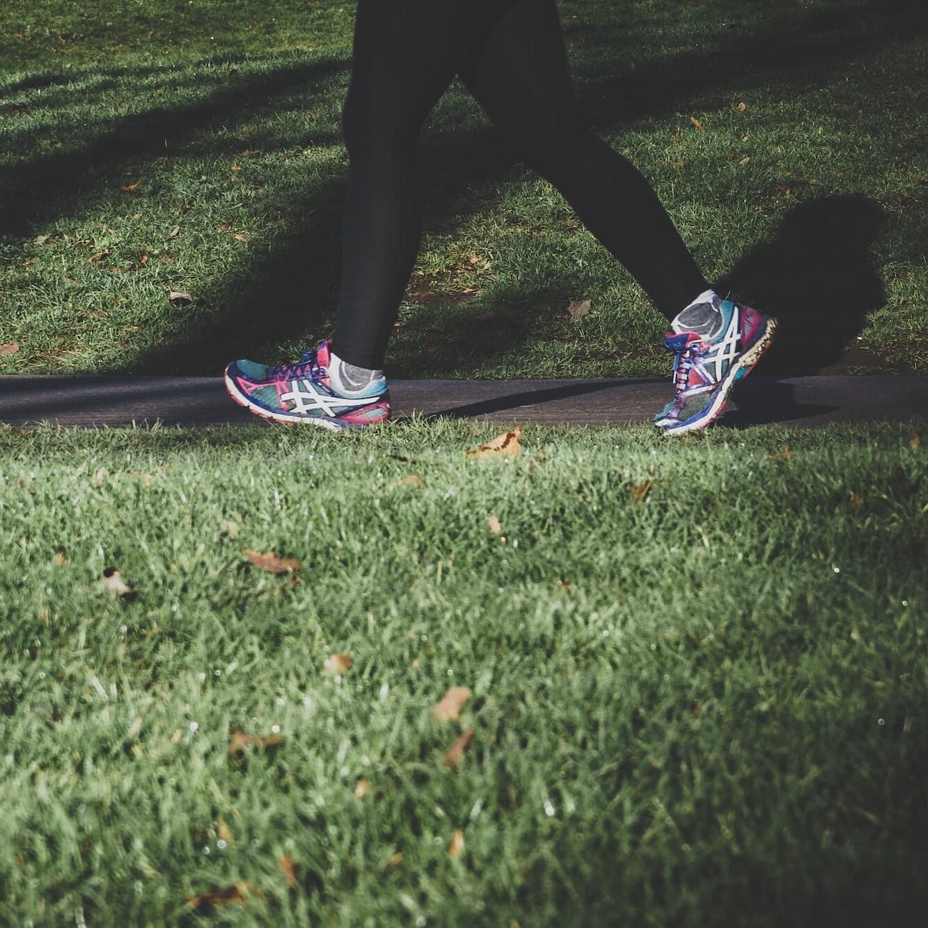 Person walking in park