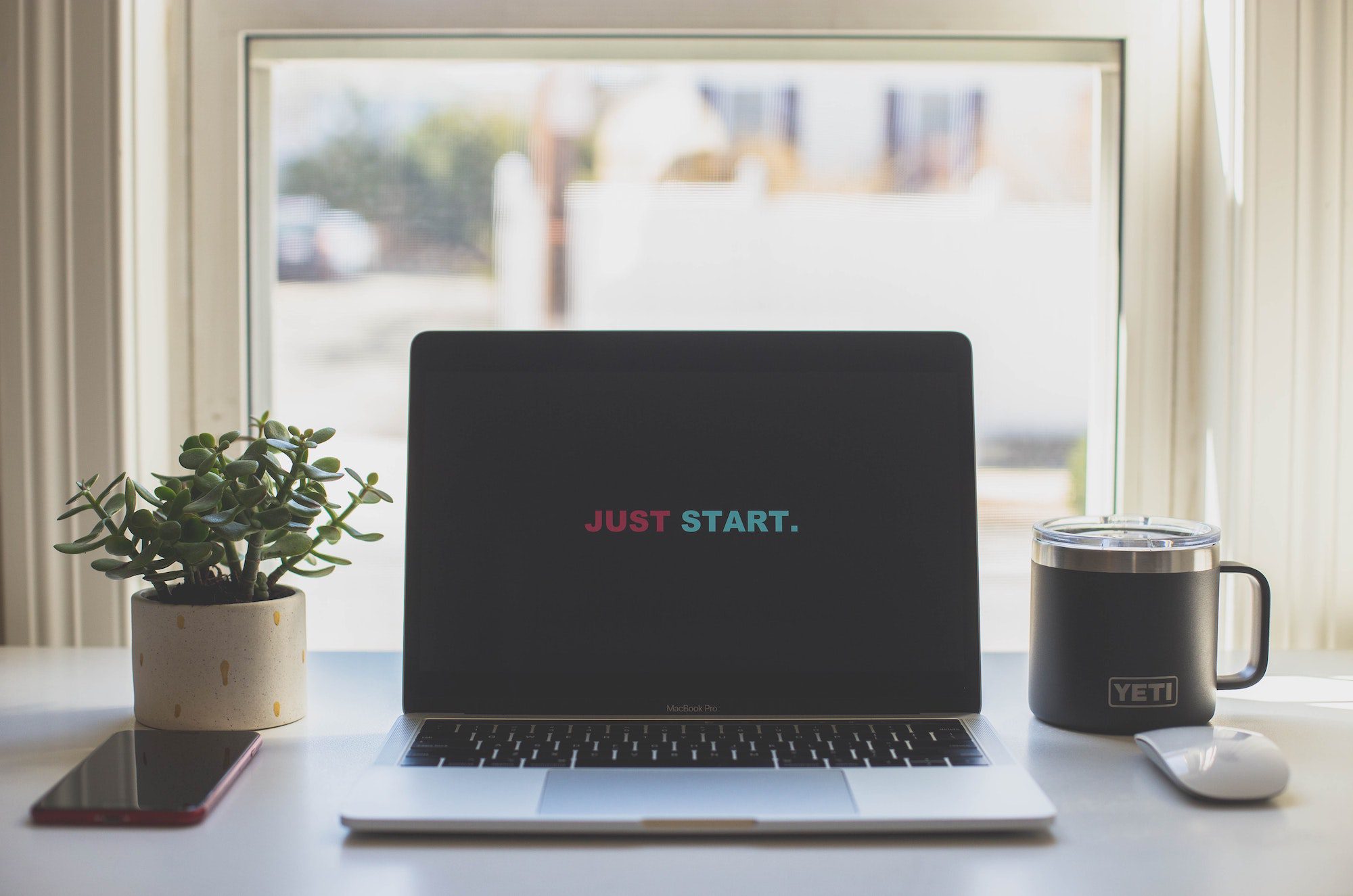just start on laptop computer screen