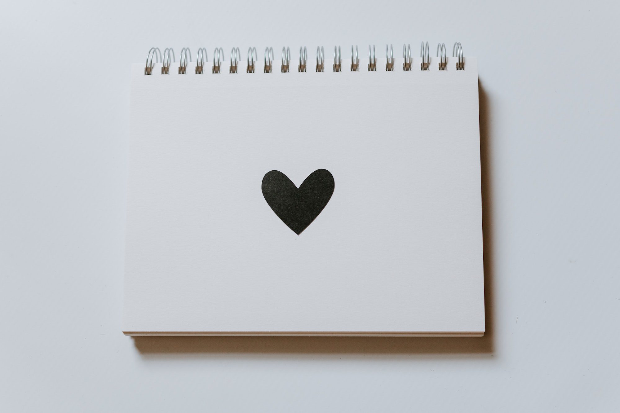heart drawn on notebook