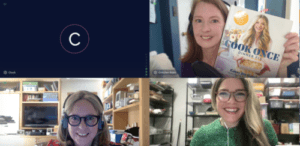 Screenshot of Gretchen and Liz interviewing Cassy Joy Garcia