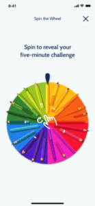 Happier app Spin the Wheel feature