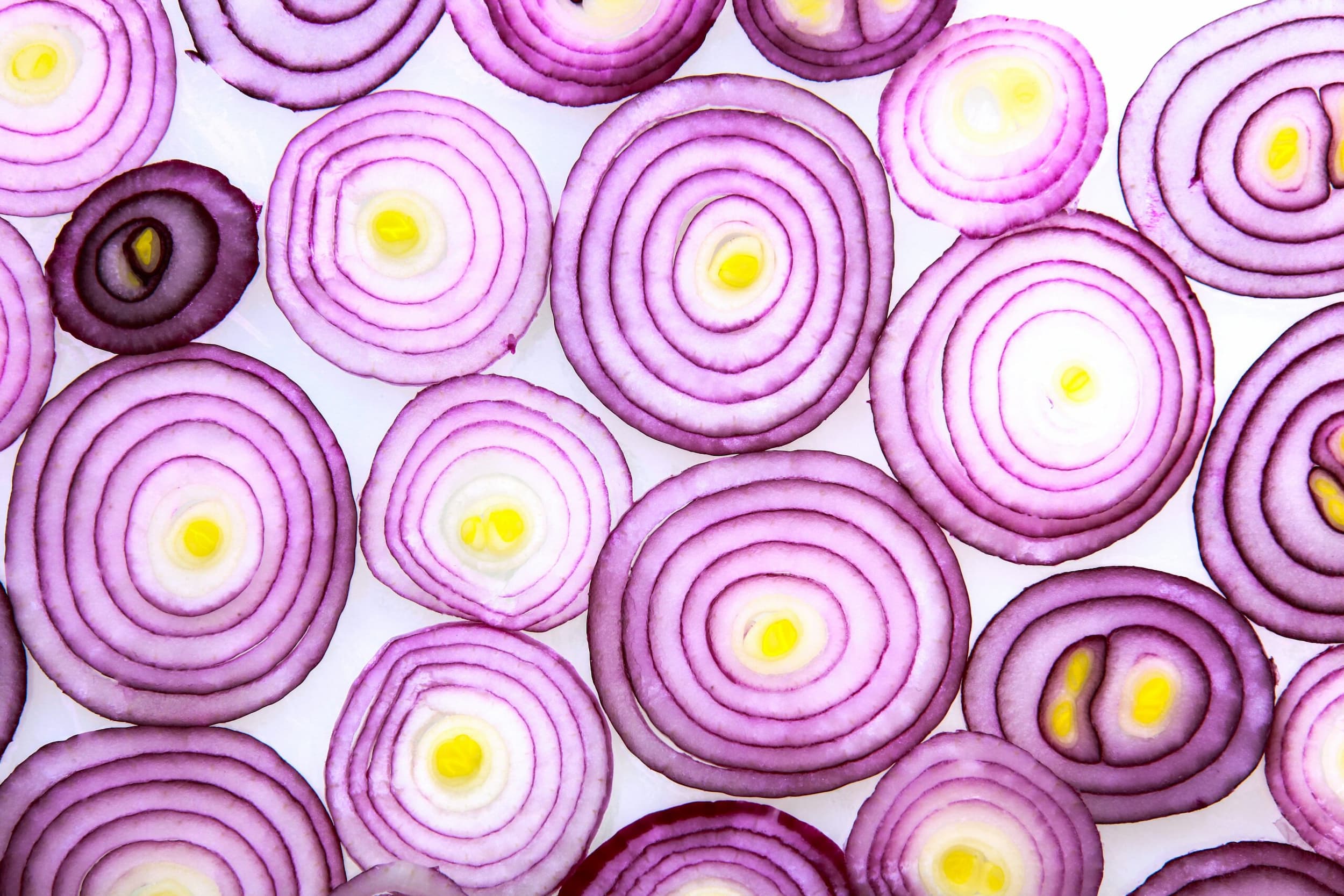 Sliced red onions