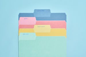 Four Tendencies colored folders