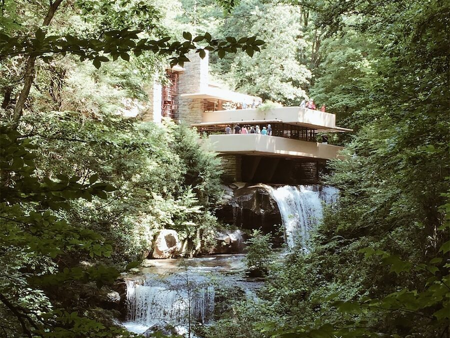 modern house near river